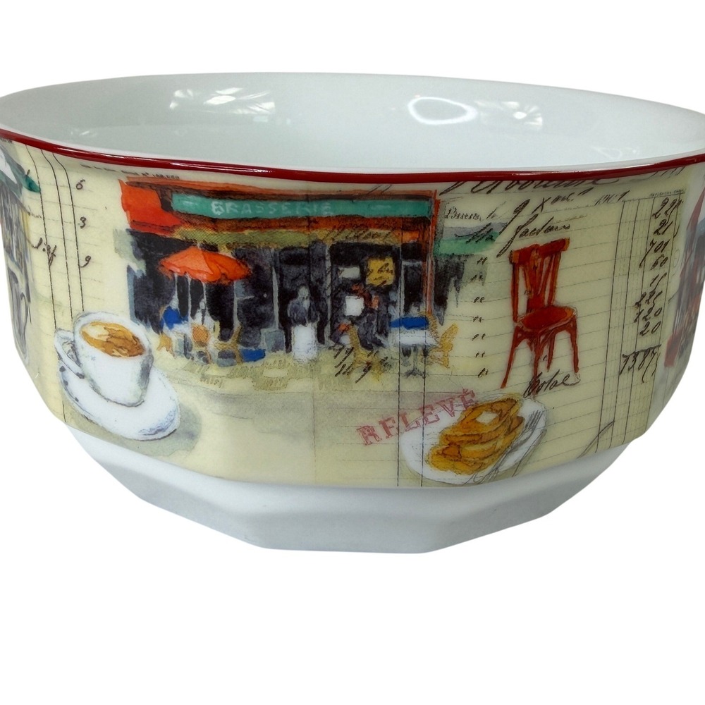 Williams Sonoma Paris Cafe Cereal Bowl French Bistro Scene Round 5.5 in Retired